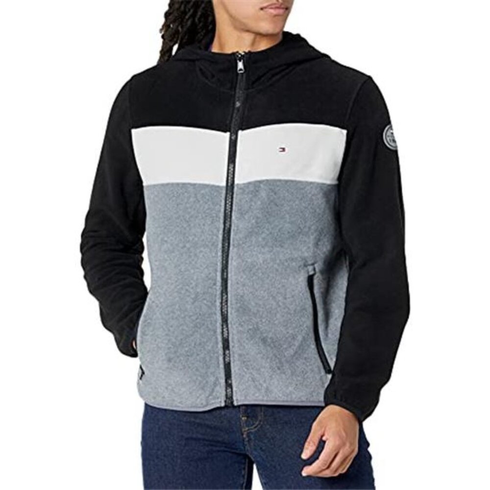 Mens Fleece Jacket Hooded Polar Zipper Pockets Casual Outdoor Winter Coat